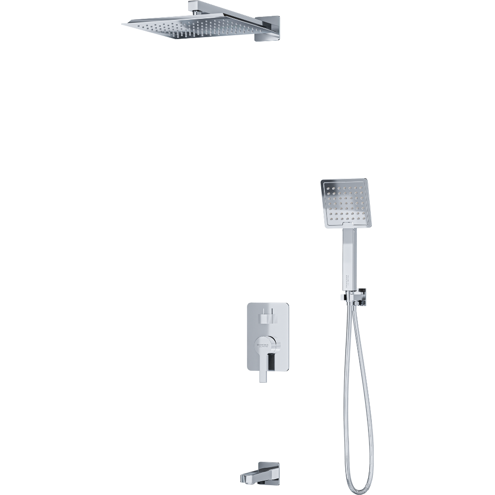 Kare Ankastre Sistem 3 Yönlü Krom