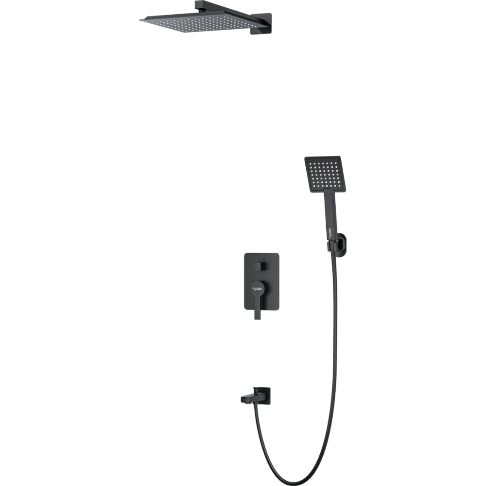 Kare Ankastre Sistem 2 Yönlü Siyah